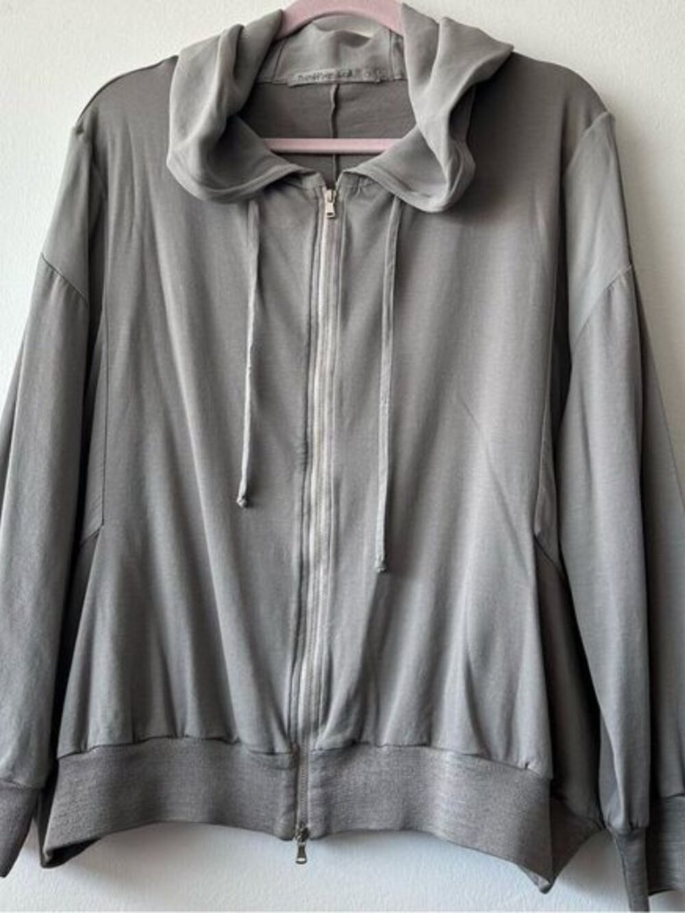 TRANSIT Par Such Silky Hoodie Jacket in Taupe